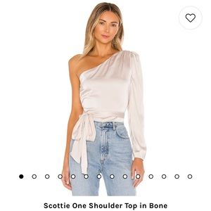 Scottie One Shoulder Top in Bone